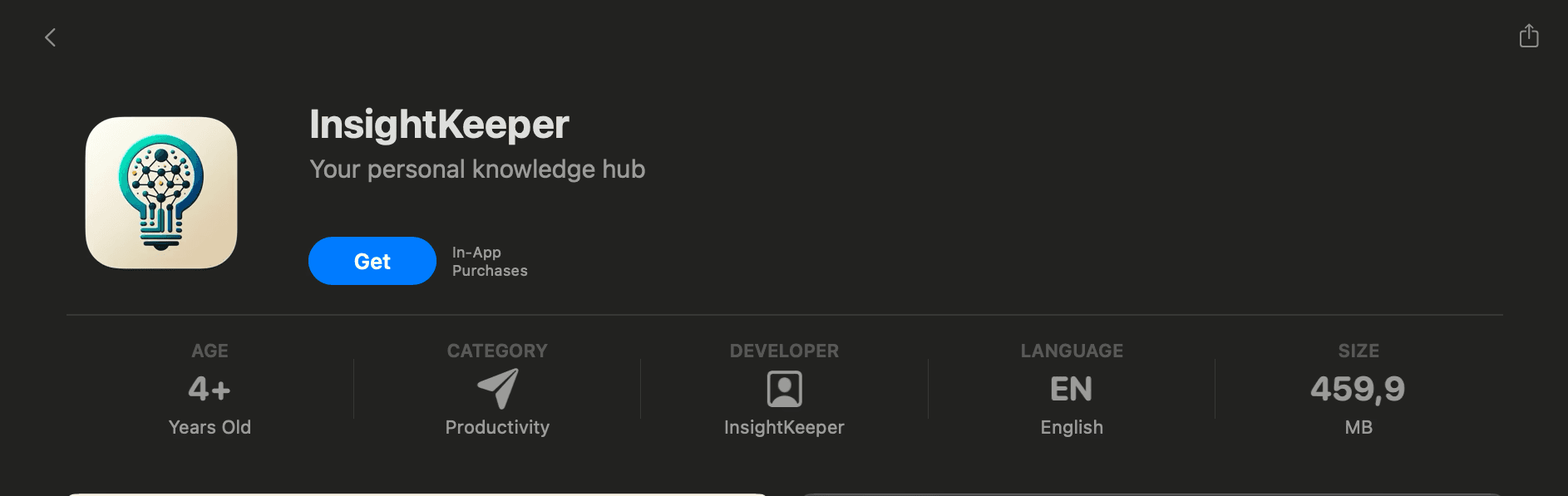 Installer InsightKeeper depuis le Mac App Store